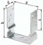 U-post support for screwing on 71x150x100x60 mm fzn. GAH 217600