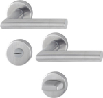 Escutcheon set round SK/OL D/D stainless steel F69 Hoppe Amsterdam E58 / E1400Z/42KV