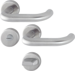 Escutcheon set round SK/OL D/D stainless steel F69 Hoppe Paris E138Z/42KV/42KVS