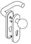 Feuerschutzgarnitur für Tür 38-48 mm PZ Kunststoff 90 D/K Hewi 111R/123.23R/230...R