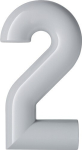 Huisnummer Cijfer 2 165 mm Ø 33 mm Polyamide 97 lichtgrijs Hewi 702.165.2