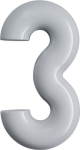 Hausnummer Ziffer 3 165 mm Ø 33 mm Polyamid 90 tiefschwarz Hewi 702.165.3