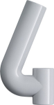Hausnummer Ziffer 4 165 mm Ø 33 mm Polyamid 99 reinweiß Hewi 702.165.4