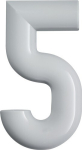 Huisnummer Cijfer 5 165 mm Ø 33 mm Polyamide 97 lichtgrijs Hewi 702.165.5