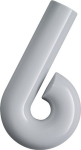 Huisnummer Cijfer 6 165 mm Ø 33 mm Polyamide 90 diepzwart Hewi 702.165.6