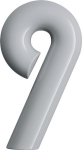 Huisnummer Cijfer 9 165 mm Ø 33 mm Polyamide 90 diepzwart Hewi 702.165.9