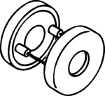 Paar rozetten met ronde hendel Bord dikte 10,5 mm zwart Kunststof Hewi 305.23PBR 90