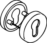 Paar sleutelrozetten, rond Bord dikte 10,5 mm BB zuiver wit Hewi 306.23PB