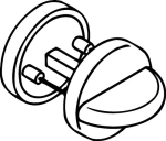 Paar sleutelrozetten, rond Bordikte 10,5 mm WC/FBM zwart Hewi 306.23PBNR