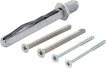 Bevestigingsset vierkant 8x80 mm Deurdikte 50-55 mm M5x65 + 4,0x60 mm Hoppe Sertos K/G