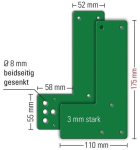 Mounting plate on glass doors LxW 175x110 mm left / right GFS 901 - / 991 470