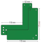 Mounting plate on glass doors LxW 175x170 mm left / right GFS 901 - / 991 470