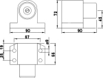 Anschlagpuffer für Bodenmontage 72x90 mm, silber Deni Robusto