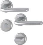 Escutcheon set left/right D/D round SK/OL stainless steel F69 Hoppe Cardiff E48 / E1850Z/17KV