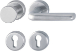Escutcheon set left/right flat D/K round PZ stainless steel F69 Hoppe Helsingborg E48 / E1730Z/17KV