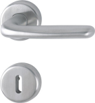 Escutcheon set left/right D/D round OB stainless steel F69 Hoppe Cardiff E48 / E1850Z/17KV