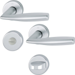 Escutcheon set left/right D/D round SK/OL Aluminium F1 Hoppe Vitoria 1515/42KV/42KVS