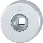 Paar rozetten met ronde hendel Bord dikte 9 mm, aluminium F1 Hoppe 42KV