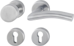 Escutcheon set left flat D/K round PZ stainless steel F69 Hoppe Antwerp E58 / E1402Z/42KV/42KVS