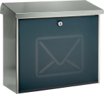Briefkasten Edelstahl DIN C4 H= 440 mm B= 380 mm T= 148 mm Burg-Wächter Lucca