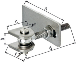 Adjustable hinge 170x30x80x150x34x65 mm Stainless steel GAH 326210