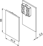 Abdeckkappenpaar einseitig B= 40 mm H= 65 mm, Alu Helm
