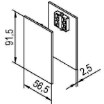 Abdeckkappenpaar einseitig B= 56,5 mm H= 91,5 mm, Alu Helm
