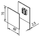 Abdeckkappenpaar beiseitig B= 66 mm H= 76 mm, Alu Helm