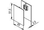 Paar afdekkappen aan beide zijden B= 65 mm H= 91,5 mm, 2,5 mm aluminium Helmmodule 140