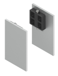 Abdeckkappenpaar einseitig B= 49,5 mm H= 65 mm, Edelstahl Effekt Helm Modul 140