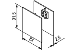 Abdeckkappenpaar einseitig 2 Profile B= 84 mm H= 65 mm, Edelstahl Effekt Helm