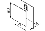 Abdeckkappenpaar beidseitig B= 84 mm H= 91,5 mm, 2,5 mm Edelstahl Helm Modul 140
