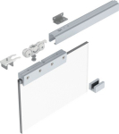 Schuifsysteem voor glazen deuren 8/10 mm 80 kg 2100 mm 910 -1100 mm Plafondmontage Roestvrijstalen effect, helm 73