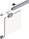 Schuifsysteem voor glazen deuren 8 mm 50 kg 1700 mm , 710-900 mm Wandmontage EV1 geanodiseerd, helm 73
