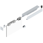 Schuifsysteem voor glazen deuren 8-10,76 mm 2000 mm , 710-900 mm Plafondmontage EV1 geanodiseerd, GT-L 80 helm