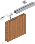 Schuifsysteem, plafondmontage vanaf 20 mm complete set 1100-1300 mm 2500 mm EV1 geanodiseerde houten deuren, helm 140
