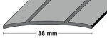 LM-Übergangsschiene LxB 900x38 mm , 2 Rillen, mittig gelocht Aluminium silberfarbig, P&G
