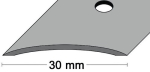 Teppichschiene BxL 30x1000 mm, gewölbt, mittig gelocht Aluminium silberfarbig eloxiert, P&G