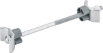 Worktop connector L=150 mm, 2 curved clamping plates Galvanised steel, Hettich AVB 5
