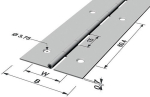 Stangenscharnier Scharnierbr.offen 32mm, Materialst.0,7mm 900 mm, Eisen vernickelt, P&G