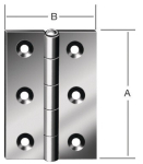 Scharnier HxB 40x32 mm, gerold, halve breedte Dikte 0,9 mm roestvrij staal, Vormann 10502