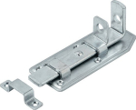 Türschlossriegel LxB 120x56 mm, gekröpft mit Schließblech Stahl blau verzinkt, Vormann