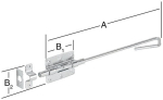 Bolzenstangenriegel LxB 400x100 mm, Bolzen-Ø 16 mm Stahl blau verzinkt, Vormann