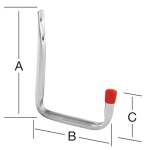 Wall hooks U-shape, projection 250 mm Galvanised steel, foreman