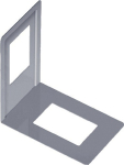 Boekensteun LxH 130x120 mm, uit één stuk wit aluminium, Systeem 10803 element