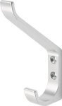Hat hook single projection 86.5 mm, height 135 mm Silver anodised aluminium, Hermeta 0148
