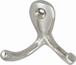 Handtuchhaken 2 Haken Höhe 37 mm, Ausladung 28,5 mm Aluminium vernickelt, Hermeta 0560
