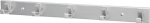 Handtuchhakenleiste 5 Haken HxL 33x360mm, Ausladung 33,5mm Aluminium silberfarbig eloxiert, Hermeta