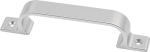 Handgreep met 2 gaten LxB 186x19 mm, zilver geanodiseerd aluminium. Projectie 35 mm, Hermeta