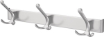 Huthakenleiste mit 3 Haken Ausladung 96 mm,Höhe 102 mm,Leichtmetall silberfarbig eloxiert, Hermeta 0822-0823